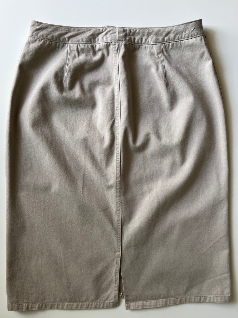 St Johns Bay Khaki Knee Length Skirt Cotton Straight Minimalist Casual Size 8 - Picture 4 of 15